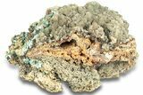 Fibrous Blue Aurichalcite Crystals with Calcite - Mexico #257347-1